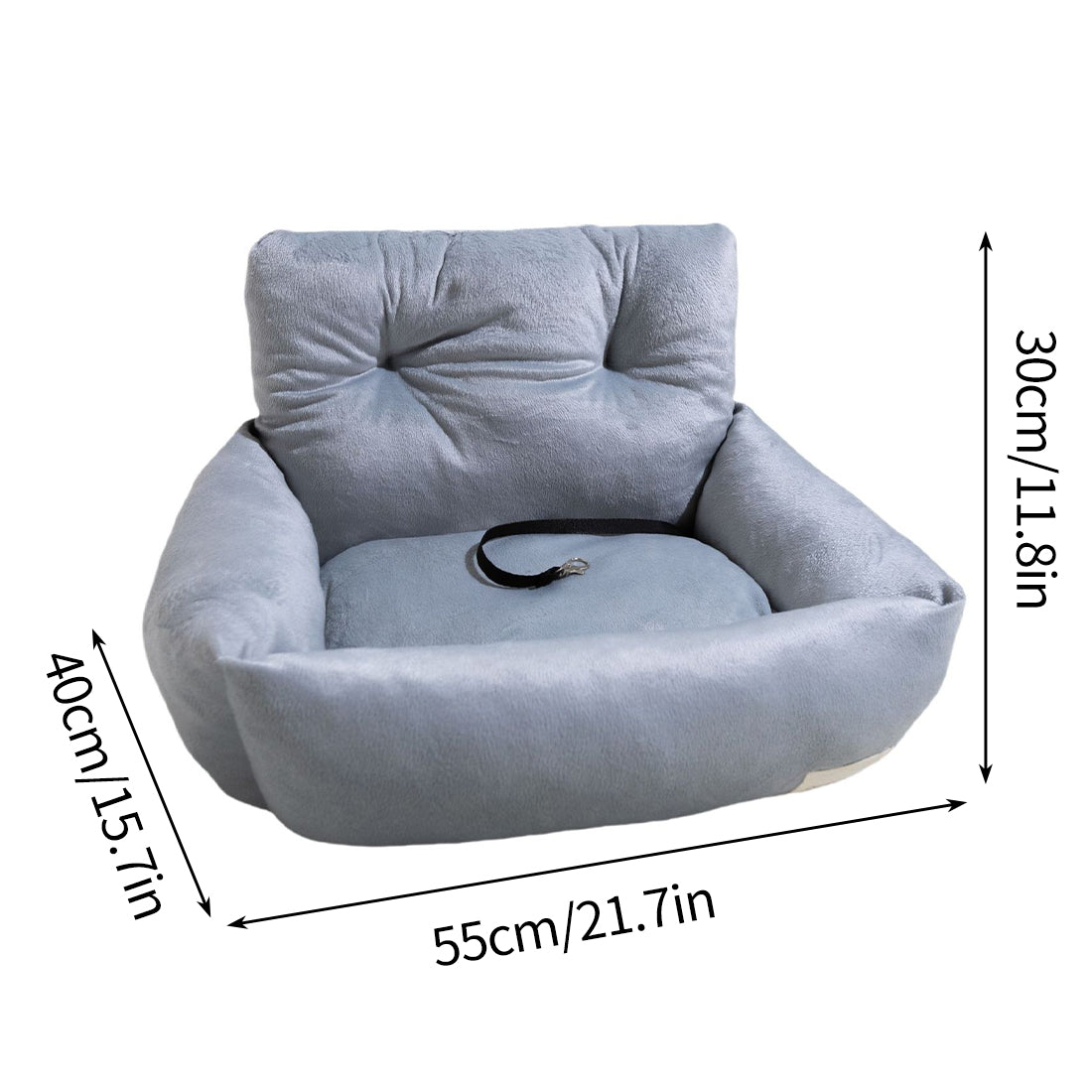 Travel Dog Bed Soft Washable Pet Puppy Cat Car Seat Cushion Comfort Protector--COLOR  Gray-SIZE  55x40x30