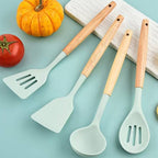 Kitchen Utensil Set 12 PCS Silicone Cooking Tools With Wooden Handle