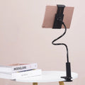 For IPad Tablet, Phones, Desktop Bed Flexible Long Arms Lazy Stand Clip Holder---Black
