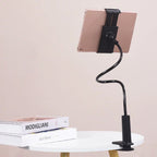 For IPad Tablet, Phones, Desktop Bed Flexible Long Arms Lazy Stand Clip Holder---Black