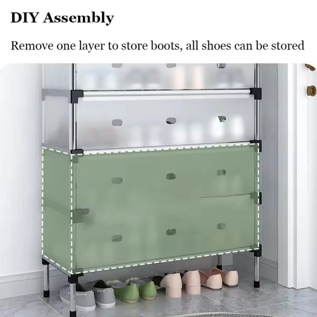 7 Tier Cabinet Storage Organiser Shoe Rack Stand Holder W  Dust-proof Cover