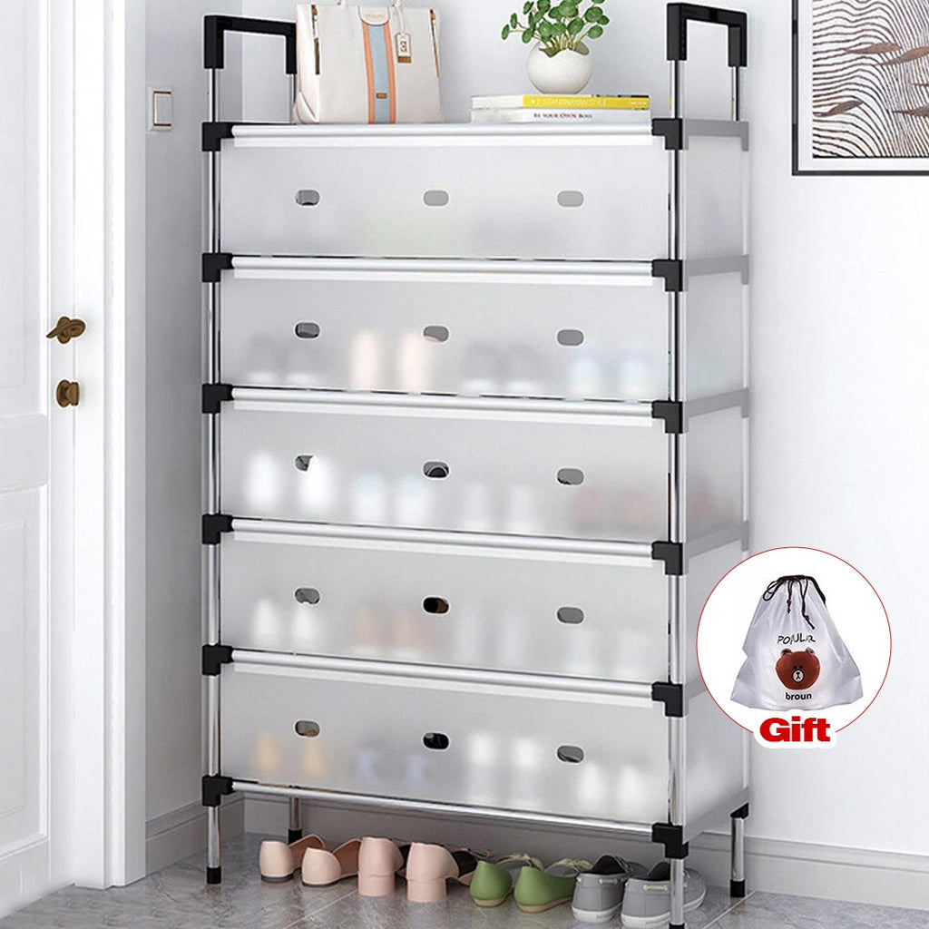 7 Tier Cabinet Storage Organiser Shoe Rack Stand Holder W  Dust-proof Cover