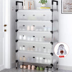 7 Tier Cabinet Storage Organiser Shoe Rack Stand Holder W  Dust-proof Cover