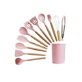 Kitchen Utensil Set 12 PCS Silicone Cooking Tools With Wooden Handle