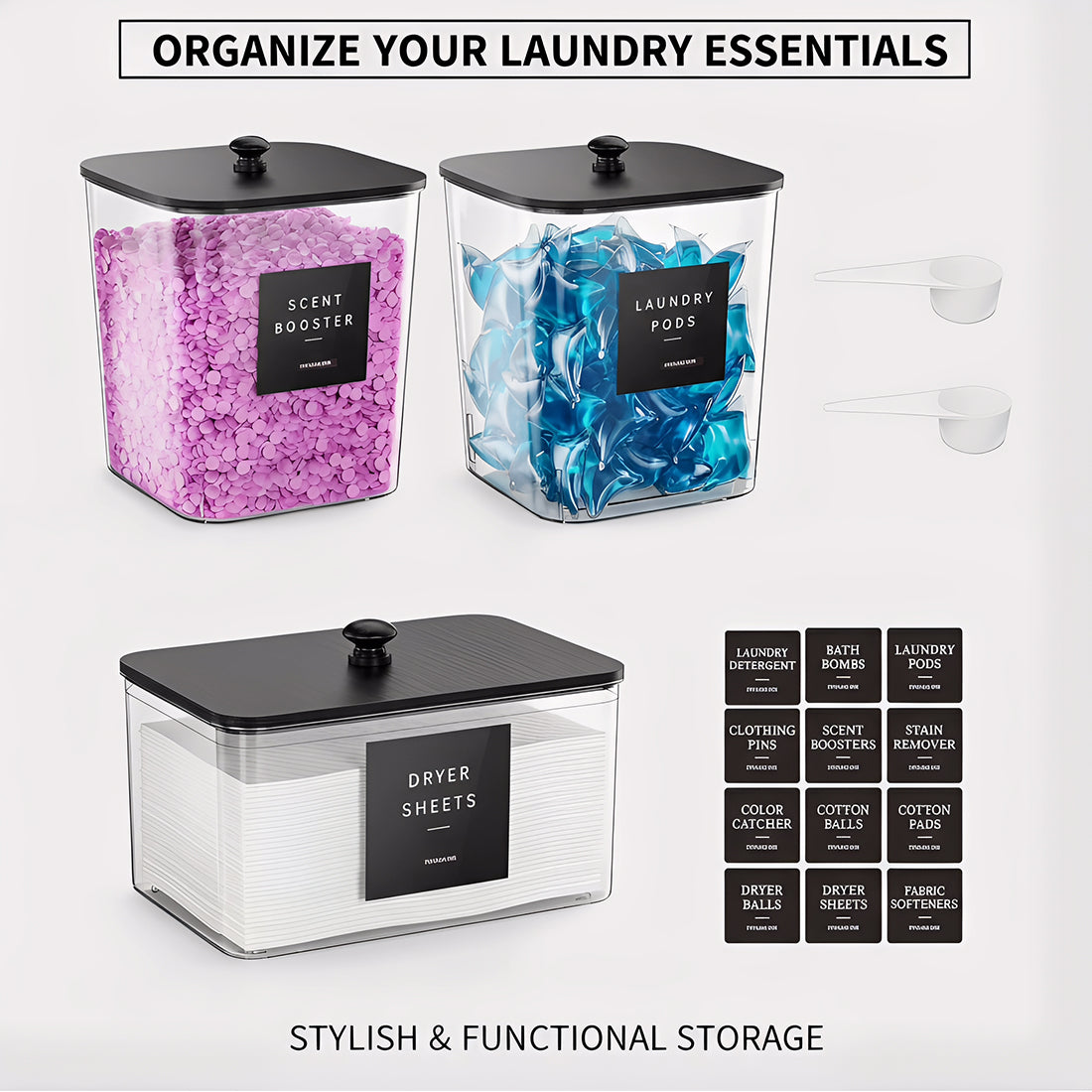 Detergent Powder Storage Box Clear Washing Powder Container