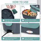 Electric Heated Lunch Box Portable Food Warmer Lunch Bento Box 12V 24V UK Plug