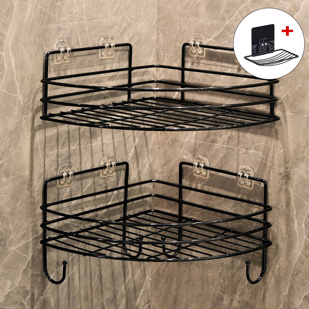 2PCS Corner Shower Rack Shelf Bathroom Storage Organiser Basket Tidy Shelf UK