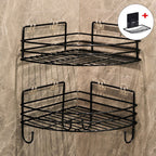 2PCS Corner Shower Rack Shelf Bathroom Storage Organiser Basket Tidy Shelf UK