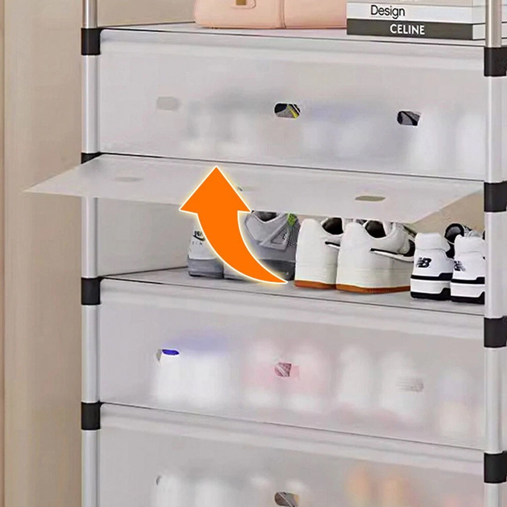 7 Tier Cabinet Storage Organiser Shoe Rack Stand Holder W  Dust-proof Cover