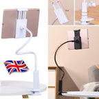 For IPad Tablet, Phones, Desktop Bed Flexible Long Arms Lazy Stand Clip Holder---Black