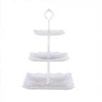 Elegant 3-Tier Square Cake Stand Set - 2Pcs Plastic Dessert Tower For Tea Parties And Weddings Office & School Supplies