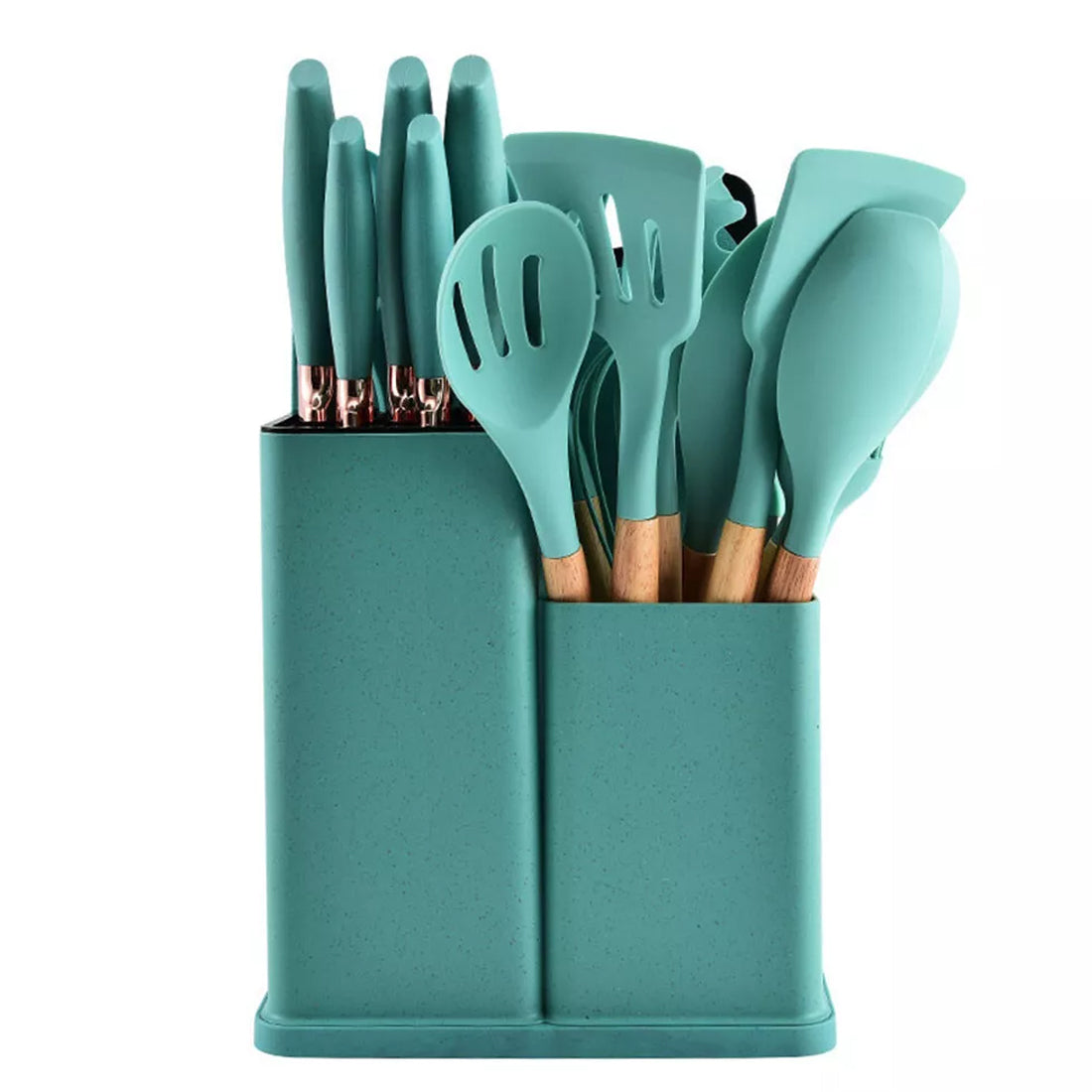 19pcs Set Non-Stick Silicone Kitchen Utensil Spatula Spoon Cooking Cookware Gift